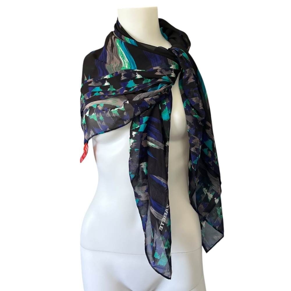 Kirna Zabete for Target Large Square Scarf Sheer Blue Black